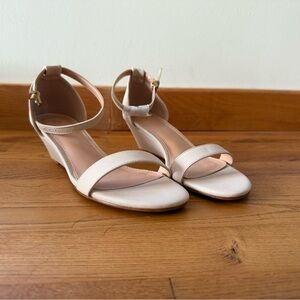 Elegant Cream Wedge Sandals